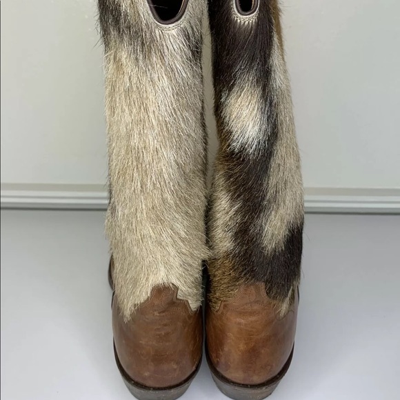 J.B. Hill Painted Roo Boots Calf Top Brown Leather - Picture 4 of 12